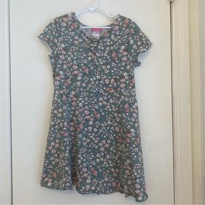 Floral Kids Dress in Blue and Pink